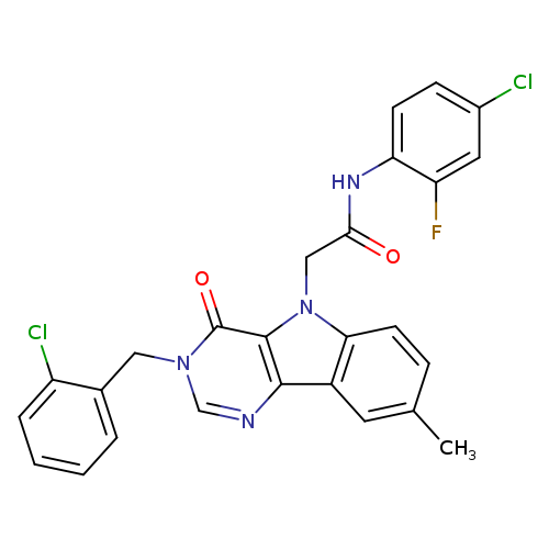 N-(4-chloro-2-fluorophenyl)-2-{3-[(2-chlorophenyl)methyl]-8-methyl-4-oxo-3H,4H,5H-pyrimido[5,4-b]indol-5-yl}acetamide