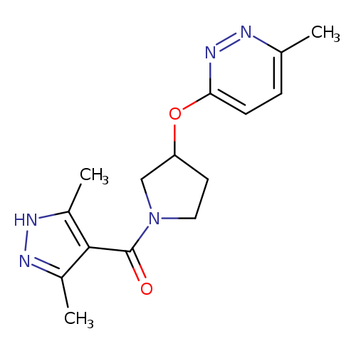 3-{[1-(3,5-dimethyl-1H-pyrazole-4-carbonyl)pyrrolidin-3-yl]oxy}-6-methylpyridazine