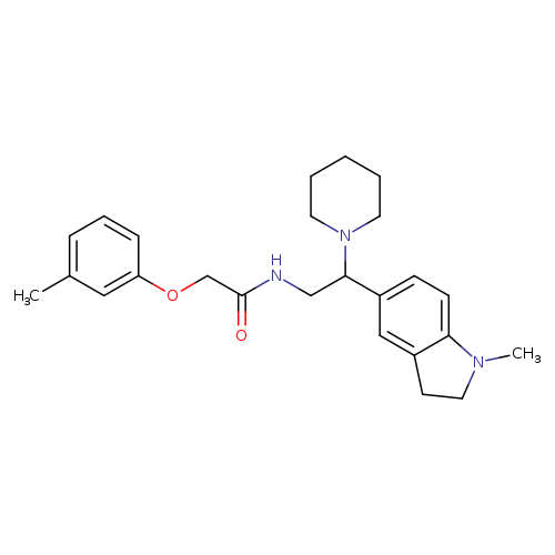 N-[2-(1-methyl-2,3-dihydro-1H-indol-5-yl)-2-(piperidin-1-yl)ethyl]-2-(3-methylphenoxy)acetamide