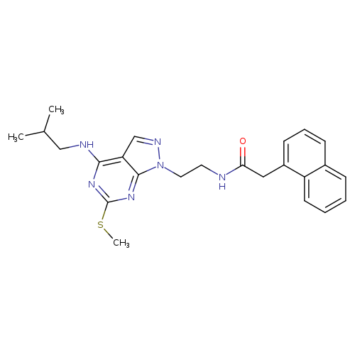 N-(2-{4-[(2-methylpropyl)amino]-6-(methylsulfanyl)-1H-pyrazolo[3,4-d]pyrimidin-1-yl}ethyl)-2-(naphthalen-1-yl)acetamide