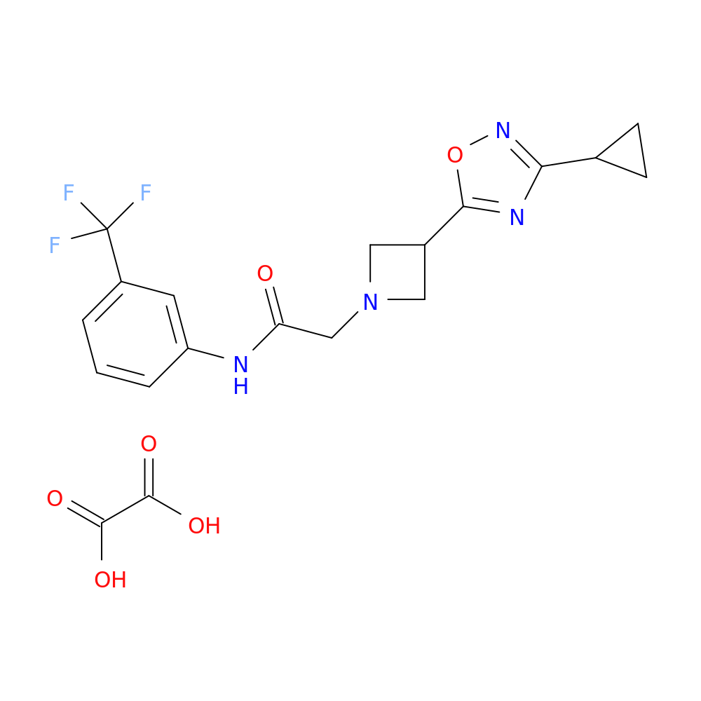 2-[3-(3-cyclopropyl-1,2,4-oxadiazol-5-yl)azetidin-1-yl]-N-[3-(trifluoromethyl)phenyl]acetamide; oxalic acid