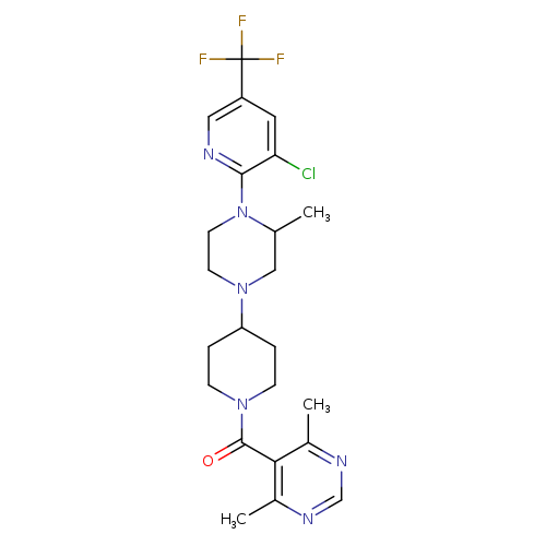 5-(4-{4-[3-chloro-5-(trifluoromethyl)pyridin-2-yl]-3-methylpiperazin-1-yl}piperidine-1-carbonyl)-4,6-dimethylpyrimidine