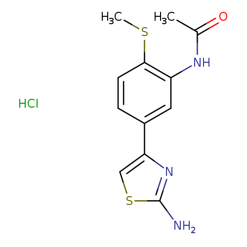 N-[5-(2-amino-1,3-thiazol-4-yl)-2-(methylsulfanyl)phenyl]acetamide hydrochloride