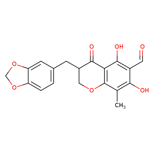 3-(1,3-Benzodioxol-5-ylmethyl)-3,4-dihydro-5,7-dihydroxy-8-methyl-4-oxo-2H-1-benzopyran-6-carboxaldehyde