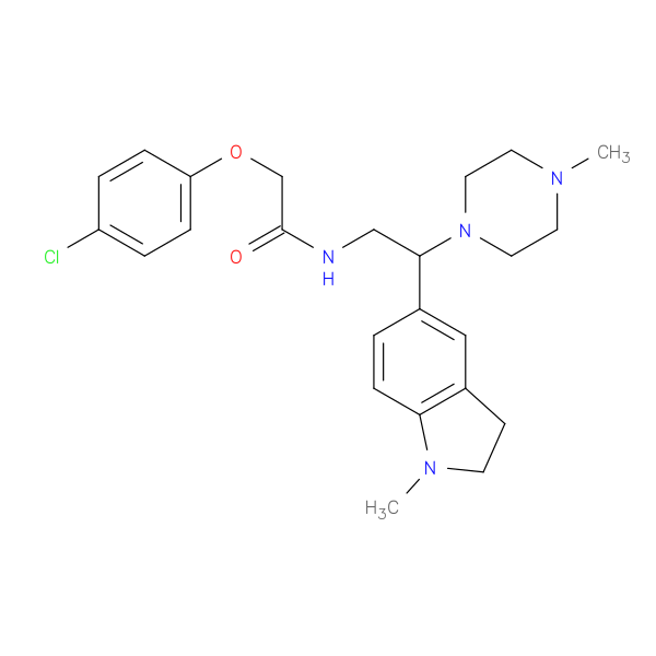 2-(4-chlorophenoxy)-N-[2-(1-methyl-2,3-dihydro-1H-indol-5-yl)-2-(4-methylpiperazin-1-yl)ethyl]acetamide