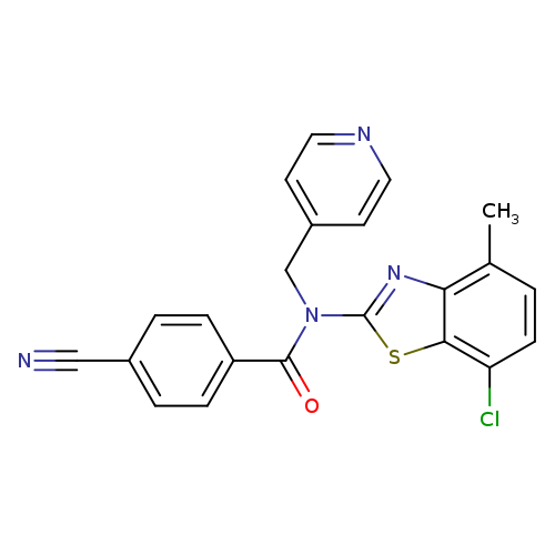 N-(7-chloro-4-methyl-1,3-benzothiazol-2-yl)-4-cyano-N-[(pyridin-4-yl)methyl]benzamide