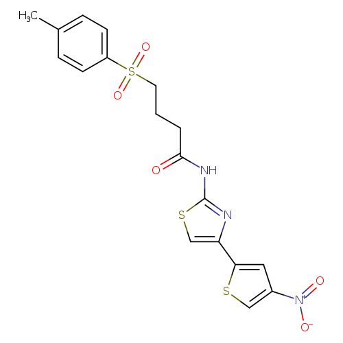 4-(4-methylbenzenesulfonyl)-N-[4-(4-nitrothiophen-2-yl)-1,3-thiazol-2-yl]butanamide