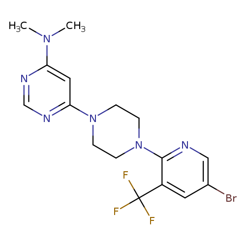 6-{4-[5-bromo-3-(trifluoromethyl)pyridin-2-yl]piperazin-1-yl}-N,N-dimethylpyrimidin-4-amine