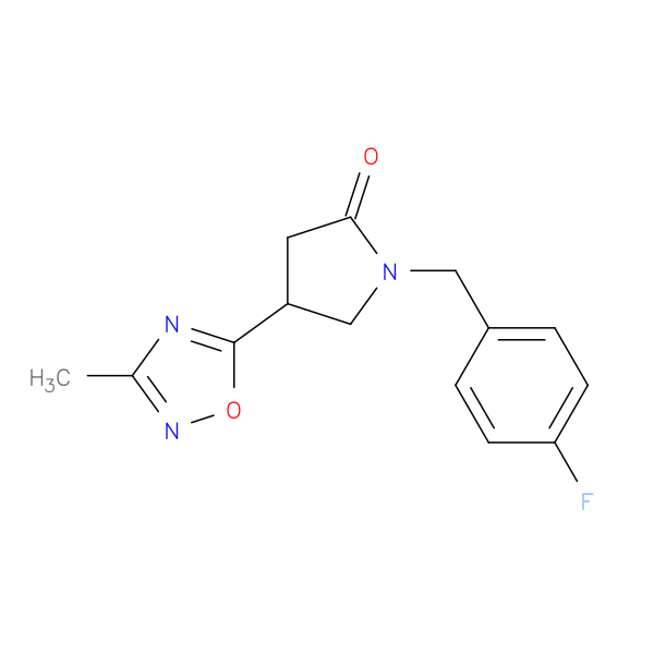 1-[(4-fluorophenyl)methyl]-4-(3-methyl-1,2,4-oxadiazol-5-yl)pyrrolidin-2-one