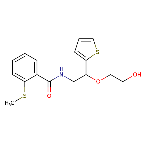 N-[2-(2-hydroxyethoxy)-2-(thiophen-2-yl)ethyl]-2-(methylsulfanyl)benzamide