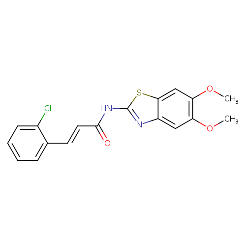 (2E)-3-(2-chlorophenyl)-N-(5,6-dimethoxy-1,3-benzothiazol-2-yl)prop-2-enamide