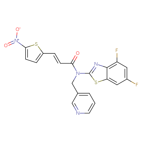 (2E)-N-(4,6-difluoro-1,3-benzothiazol-2-yl)-3-(5-nitrothiophen-2-yl)-N-[(pyridin-3-yl)methyl]prop-2-enamide