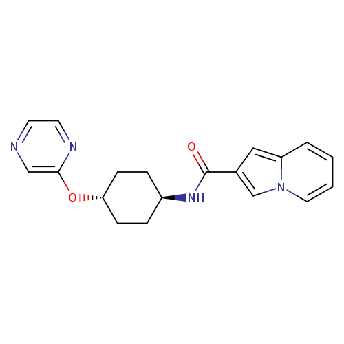 N-[(1r,4r)-4-(pyrazin-2-yloxy)cyclohexyl]indolizine-2-carboxamide