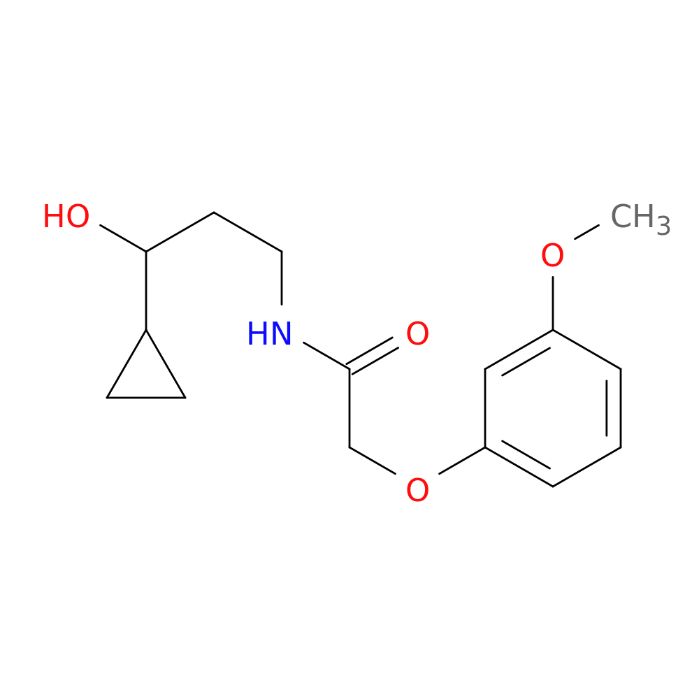 N-(3-cyclopropyl-3-hydroxypropyl)-2-(3-methoxyphenoxy)acetamide