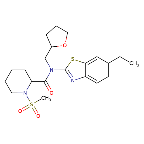 N-(6-ethyl-1,3-benzothiazol-2-yl)-1-methanesulfonyl-N-[(oxolan-2-yl)methyl]piperidine-2-carboxamide
