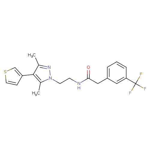 N-{2-[3,5-dimethyl-4-(thiophen-3-yl)-1H-pyrazol-1-yl]ethyl}-2-[3-(trifluoromethyl)phenyl]acetamide