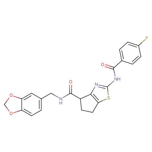 N-[(2H-1,3-benzodioxol-5-yl)methyl]-2-(4-fluorobenzamido)-4H,5H,6H-cyclopenta[d][1,3]thiazole-4-carboxamide