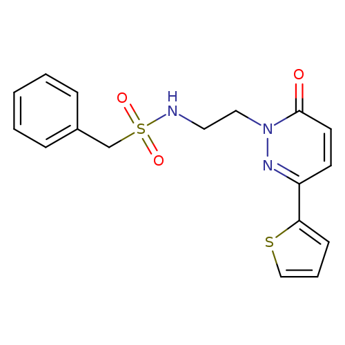 N-{2-[6-oxo-3-(thiophen-2-yl)-1,6-dihydropyridazin-1-yl]ethyl}-1-phenylmethanesulfonamide