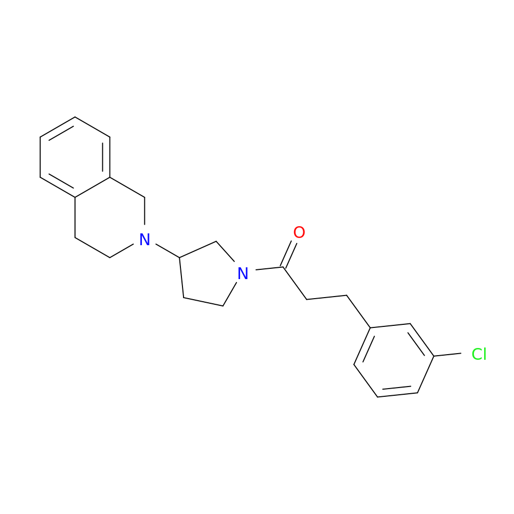 3-(3-chlorophenyl)-1-[3-(1,2,3,4-tetrahydroisoquinolin-2-yl)pyrrolidin-1-yl]propan-1-one