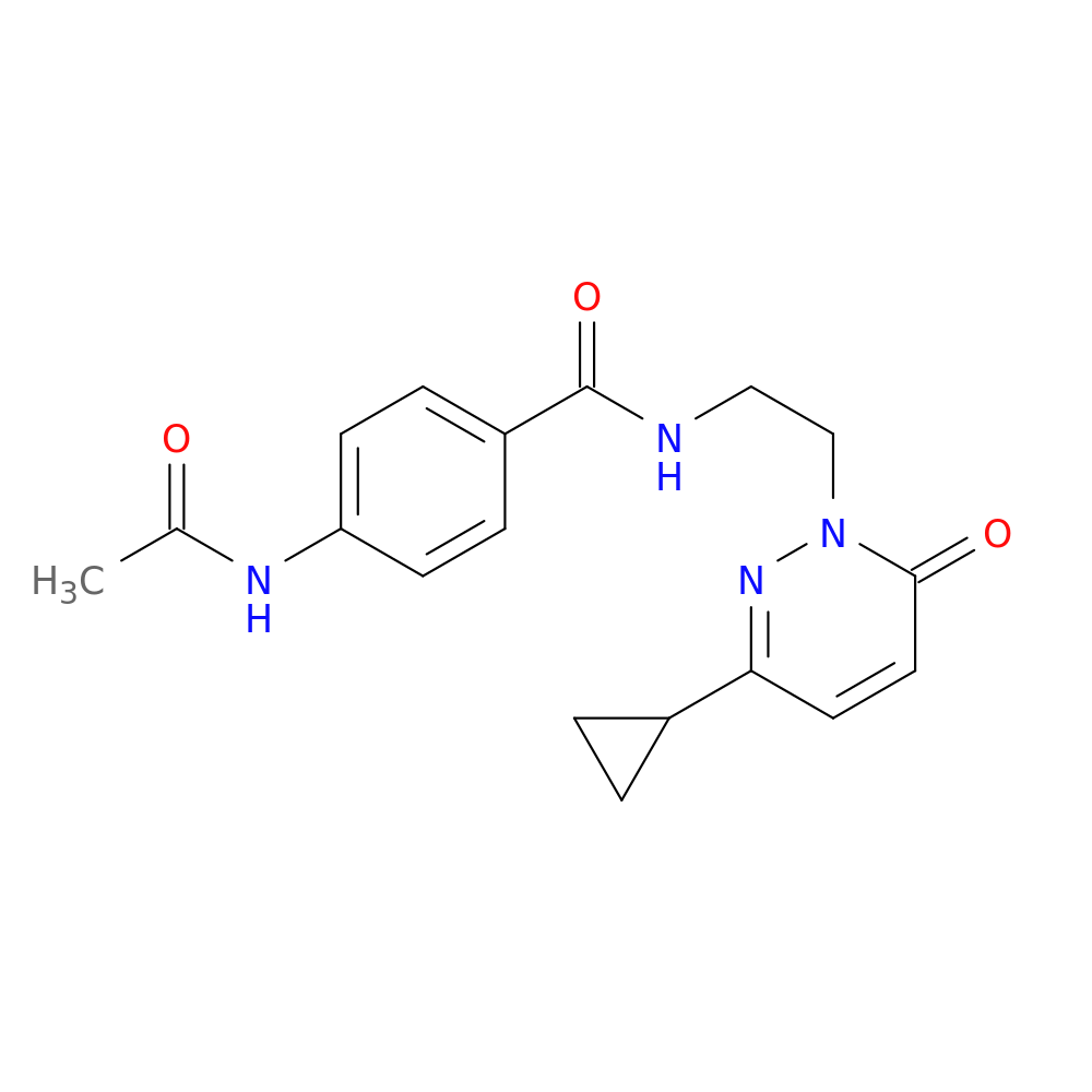 N-[2-(3-cyclopropyl-6-oxo-1,6-dihydropyridazin-1-yl)ethyl]-4-acetamidobenzamide