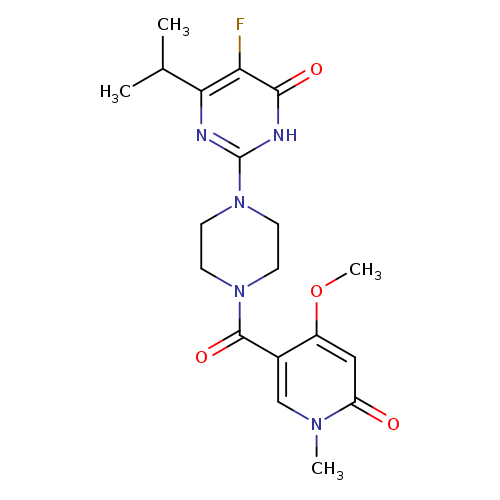 5-fluoro-2-[4-(4-methoxy-1-methyl-6-oxo-1,6-dihydropyridine-3-carbonyl)piperazin-1-yl]-6-(propan-2-yl)-3,4-dihydropyrimidin-4-one