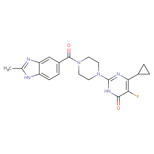 6-cyclopropyl-5-fluoro-2-[4-(2-methyl-1H-1,3-benzodiazole-5-carbonyl)piperazin-1-yl]-3,4-dihydropyrimidin-4-one