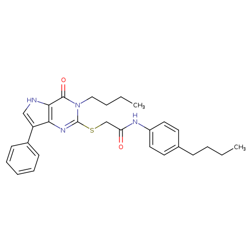 2-({3-butyl-4-oxo-7-phenyl-3H,4H,5H-pyrrolo[3,2-d]pyrimidin-2-yl}sulfanyl)-N-(4-butylphenyl)acetamide