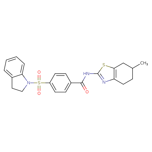 4-(2,3-dihydro-1H-indole-1-sulfonyl)-N-(6-methyl-4,5,6,7-tetrahydro-1,3-benzothiazol-2-yl)benzamide