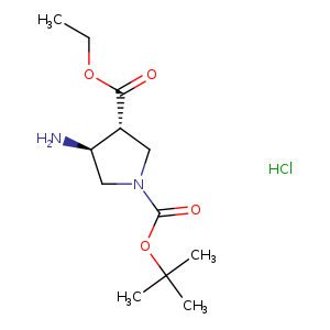 1,3-Pyrrolidinedicarboxylic acid, 4-amino-, 1-(1,1-dimethylethyl) 3-ethyl ester, hydrochloride (1:1), (3R,4S)-
