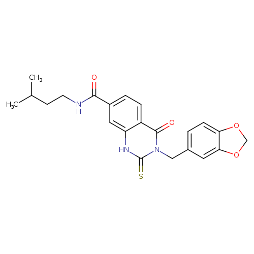 3-[(2H-1,3-benzodioxol-5-yl)methyl]-N-(3-methylbutyl)-4-oxo-2-sulfanylidene-1,2,3,4-tetrahydroquinazoline-7-carboxamide