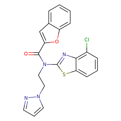 N-(4-chloro-1,3-benzothiazol-2-yl)-N-[2-(1H-pyrazol-1-yl)ethyl]-1-benzofuran-2-carboxamide