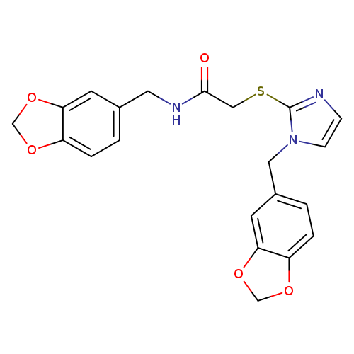 N-[(2H-1,3-benzodioxol-5-yl)methyl]-2-({1-[(2H-1,3-benzodioxol-5-yl)methyl]-1H-imidazol-2-yl}sulfanyl)acetamide