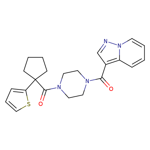 1-{pyrazolo[1,5-a]pyridine-3-carbonyl}-4-[1-(thiophen-2-yl)cyclopentanecarbonyl]piperazine