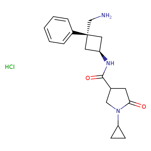1-cyclopropyl-5-oxo-N-[(1r,3r)-3-(aminomethyl)-3-phenylcyclobutyl]pyrrolidine-3-carboxamide hydrochloride