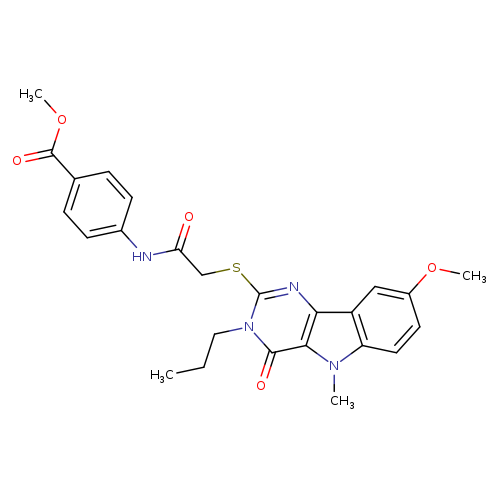 methyl 4-[2-({8-methoxy-5-methyl-4-oxo-3-propyl-3H,4H,5H-pyrimido[5,4-b]indol-2-yl}sulfanyl)acetamido]benzoate