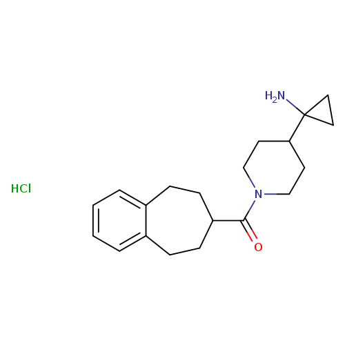 1-(1-{6,7,8,9-tetrahydro-5H-benzo[7]annulene-7-carbonyl}piperidin-4-yl)cyclopropan-1-aminehydrochloride