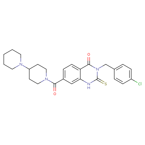 7-{[1,4'-bipiperidine]-1'-carbonyl}-3-[(4-chlorophenyl)methyl]-2-sulfanylidene-1,2,3,4-tetrahydroquinazolin-4-one