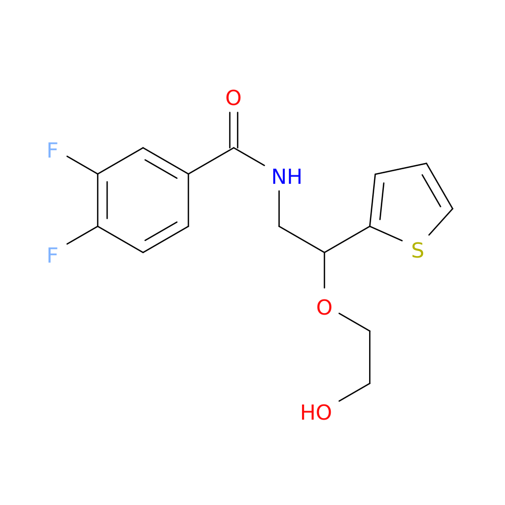 3,4-difluoro-N-[2-(2-hydroxyethoxy)-2-(thiophen-2-yl)ethyl]benzamide