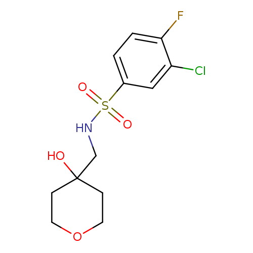 3-chloro-4-fluoro-N-[(4-hydroxyoxan-4-yl)methyl]benzene-1-sulfonamide