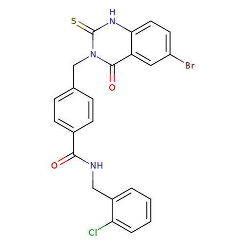 4-[(6-bromo-4-oxo-2-sulfanylidene-1,2,3,4-tetrahydroquinazolin-3-yl)methyl]-N-[(2-chlorophenyl)methyl]benzamide