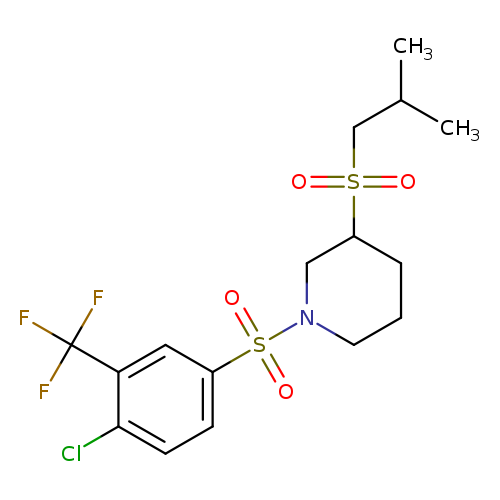 1-[4-chloro-3-(trifluoromethyl)benzenesulfonyl]-3-(2-methylpropanesulfonyl)piperidine