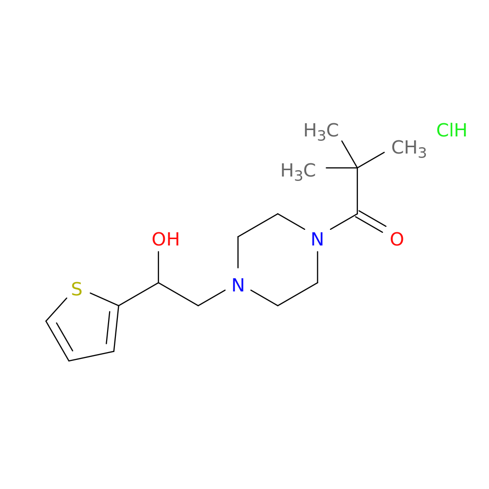 1-{4-[2-hydroxy-2-(thiophen-2-yl)ethyl]piperazin-1-yl}-2,2-dimethylpropan-1-one hydrochloride
