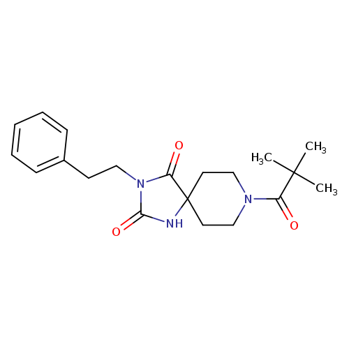 8-(2,2-dimethylpropanoyl)-3-(2-phenylethyl)-1,3,8-triazaspiro[4.5]decane-2,4-dione