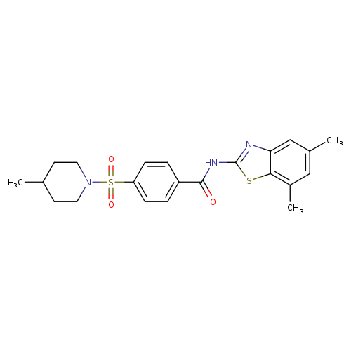 N-(5,7-dimethyl-1,3-benzothiazol-2-yl)-4-[(4-methylpiperidin-1-yl)sulfonyl]benzamide