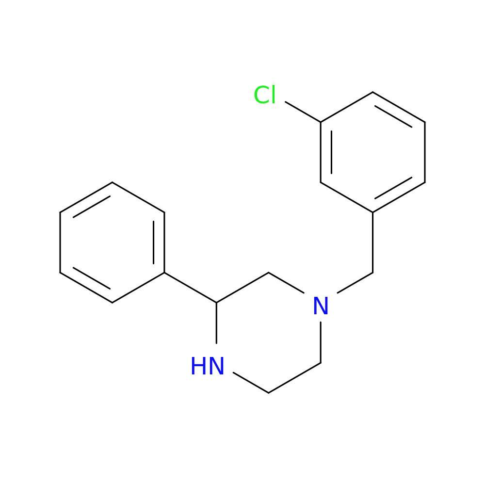 1-[(3-chlorophenyl)methyl]-3-phenylpiperazine