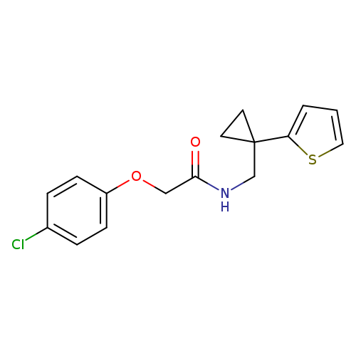 2-(4-chlorophenoxy)-N-{[1-(thiophen-2-yl)cyclopropyl]methyl}acetamide