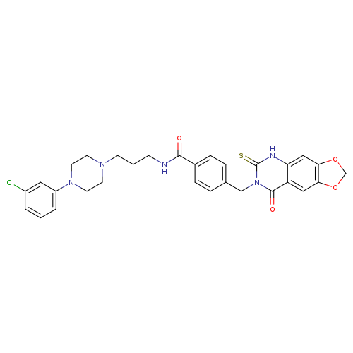 N-{3-[4-(3-chlorophenyl)piperazin-1-yl]propyl}-4-({8-oxo-6-sulfanylidene-2H,5H,6H,7H,8H-[1,3]dioxolo[4,5-g]quinazolin-7-yl}methyl)benzamide