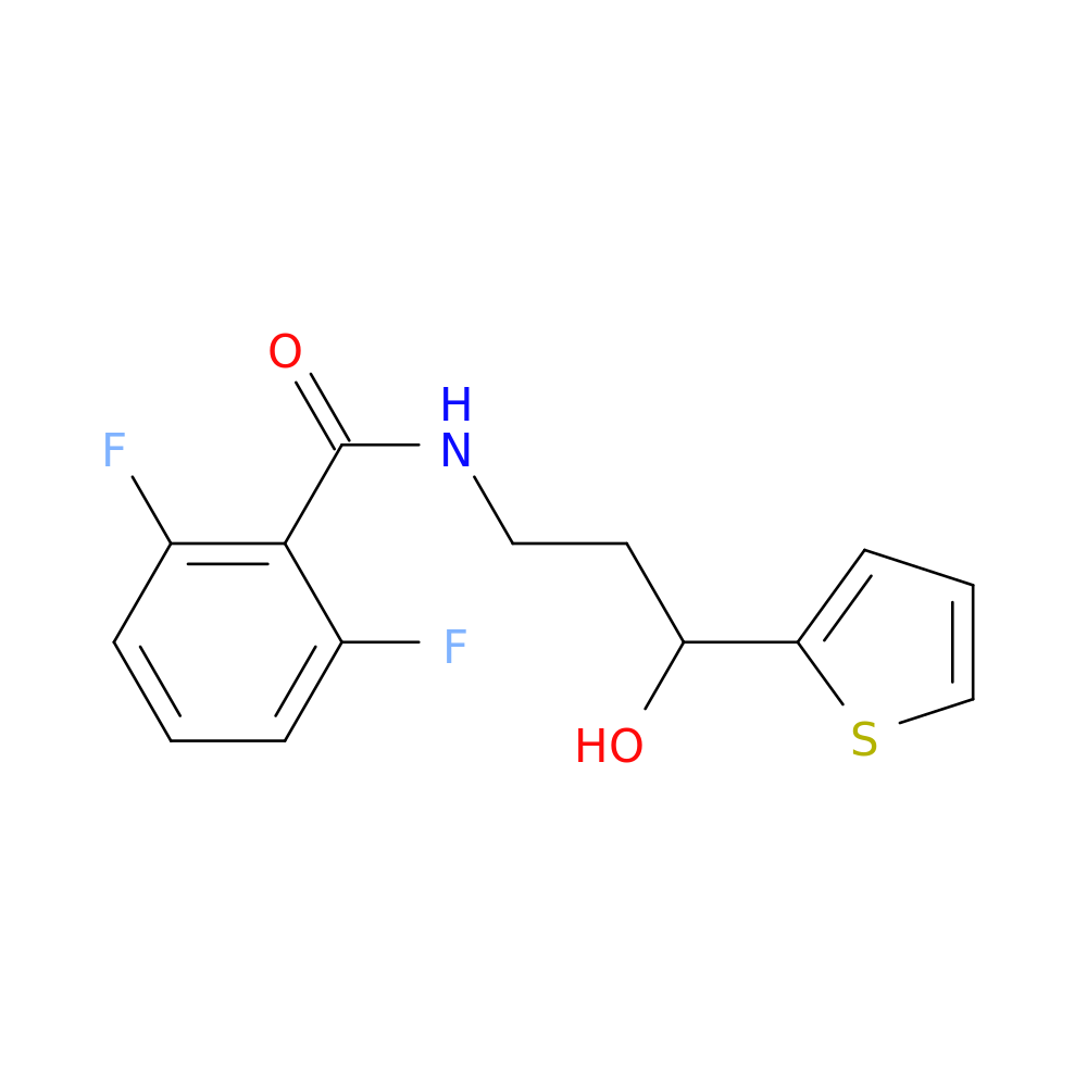 2,6-difluoro-N-[3-hydroxy-3-(thiophen-2-yl)propyl]benzamide