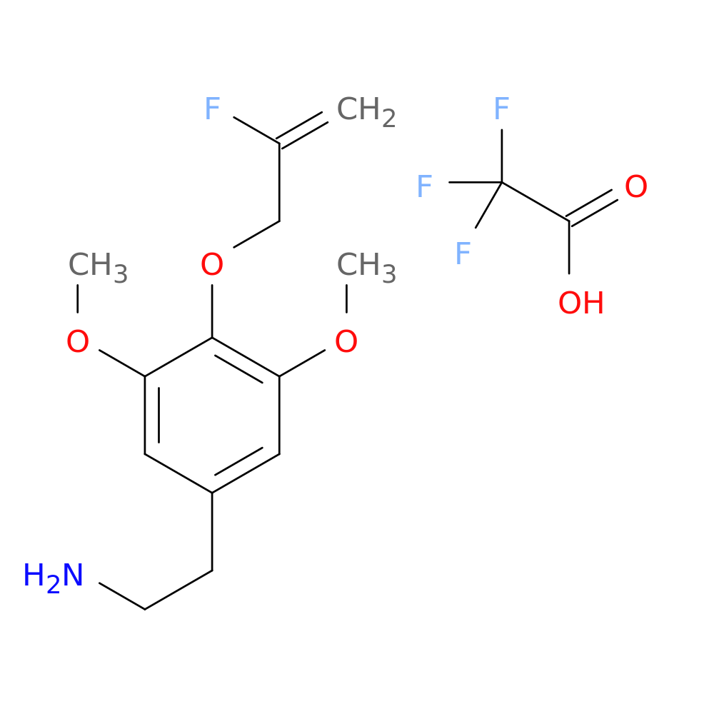 2-{4-[(2-fluoroprop-2-en-1-yl)oxy]-3,5-dimethoxyphenyl}ethan-1-amine; trifluoroacetic acid