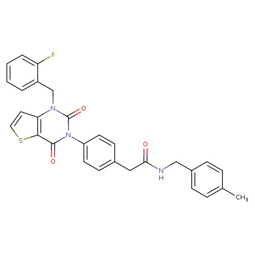 2-(4-{1-[(2-fluorophenyl)methyl]-2,4-dioxo-1H,2H,3H,4H-thieno[3,2-d]pyrimidin-3-yl}phenyl)-N-[(4-methylphenyl)methyl]acetamide